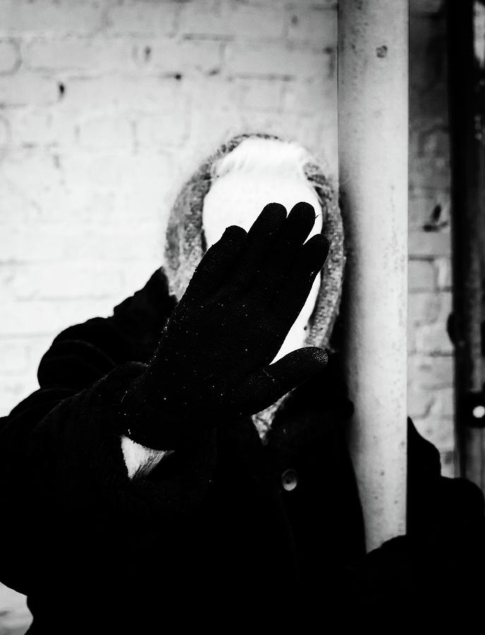Black Fur Coat Photograph - Hidden Woman in Black Fur by John Williams