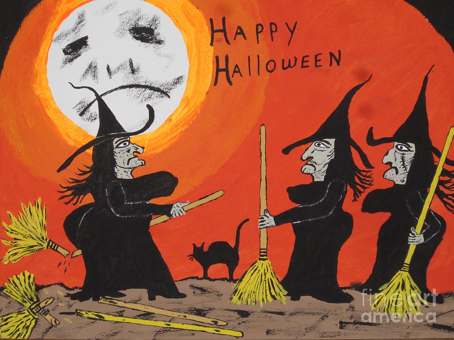 Hide The Halloween Candy Painting by Jeffrey Koss