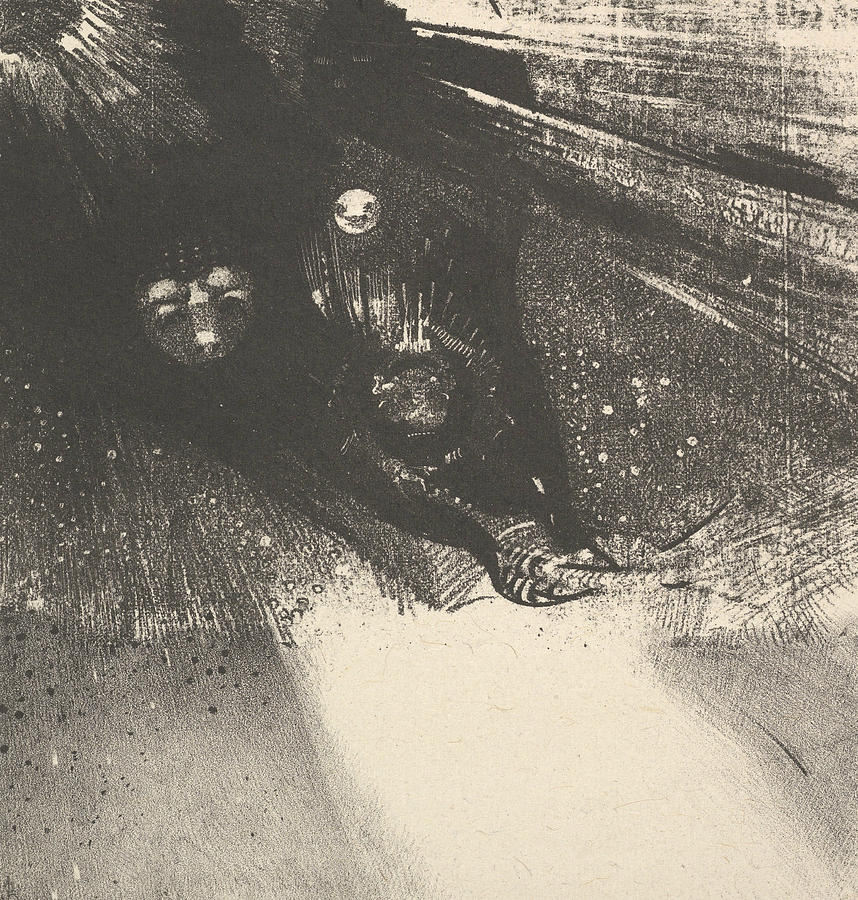 Hideous Larvae Relief by Odilon Redon
