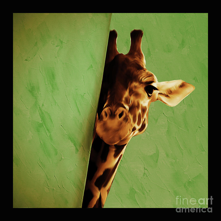 Hiding Giraffe  Painting by Gull G