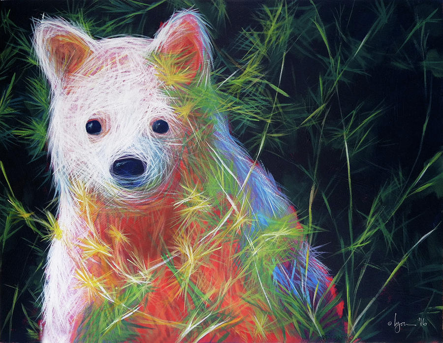 Bear Painting - Hiding in the Vines by Angela Treat Lyon