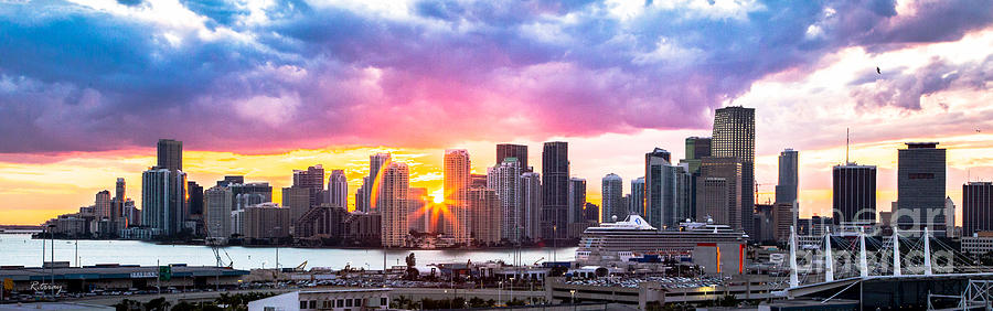 Hiding The Light Panoramic Miami Photograph by Rene Triay FineArt Photos