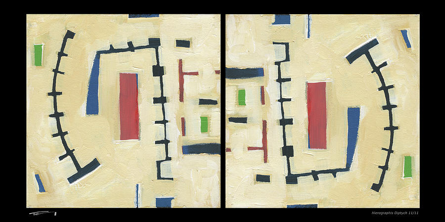 Hierographis Diptych 1111 Painting by Tim Nyberg