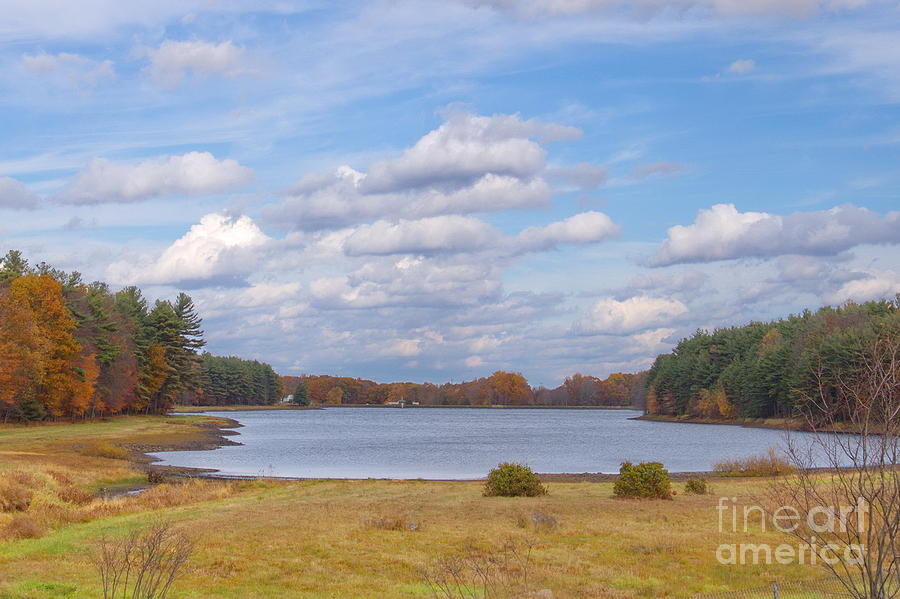 New England Photograph - Higby Reservoir In Fall by Marcel  J Goetz  Sr