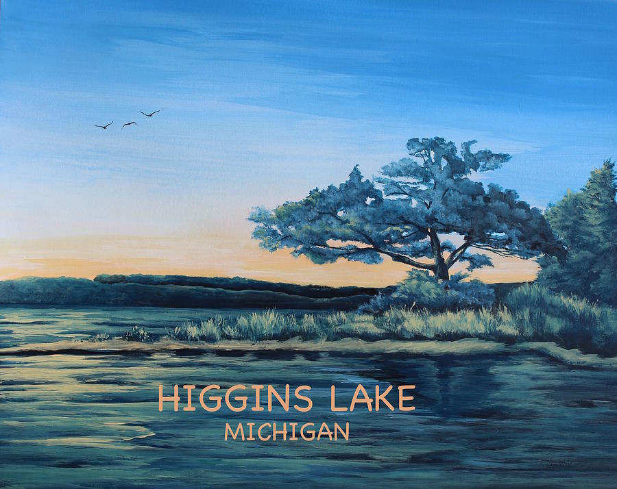 Higgins Lake  Painting by Rebecca Hauschild