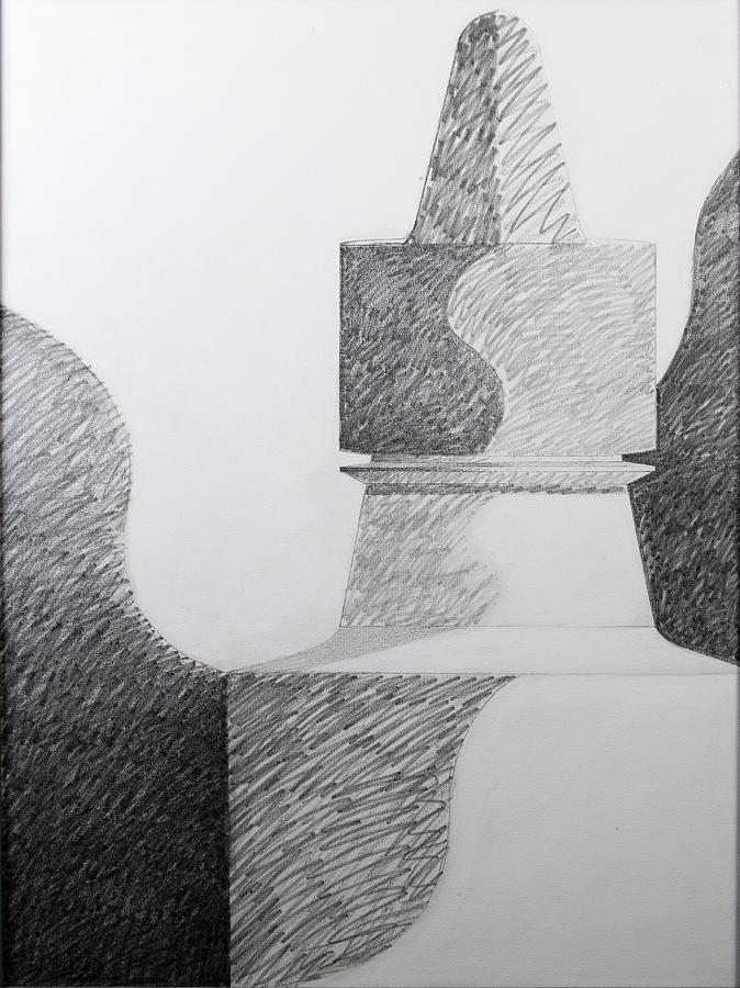 Black And White Drawing - Higgins Monolith by John Morris