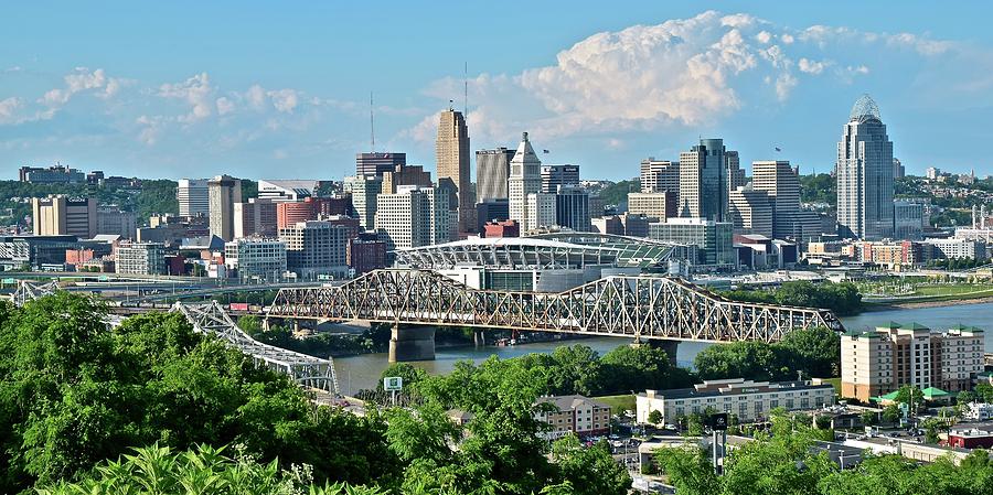 High Above Cincinnati in Panoramic Form Photograph by Frozen in Time Fine Art Photography