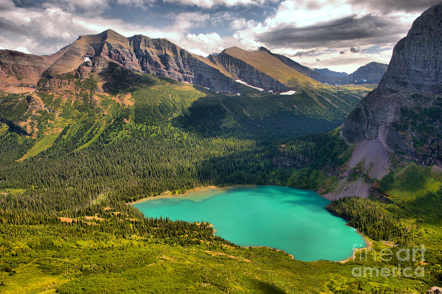 High Above Grinnell Lake Photograph by Adam Jewell