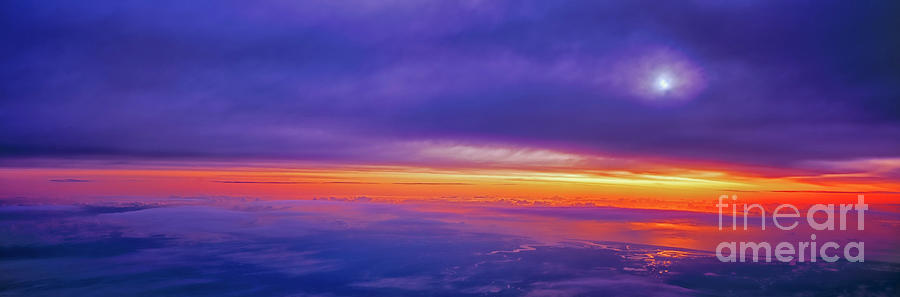 high airliner clouds   sunrise east florida coast Atlantic ocean Photograph by Tom Jelen