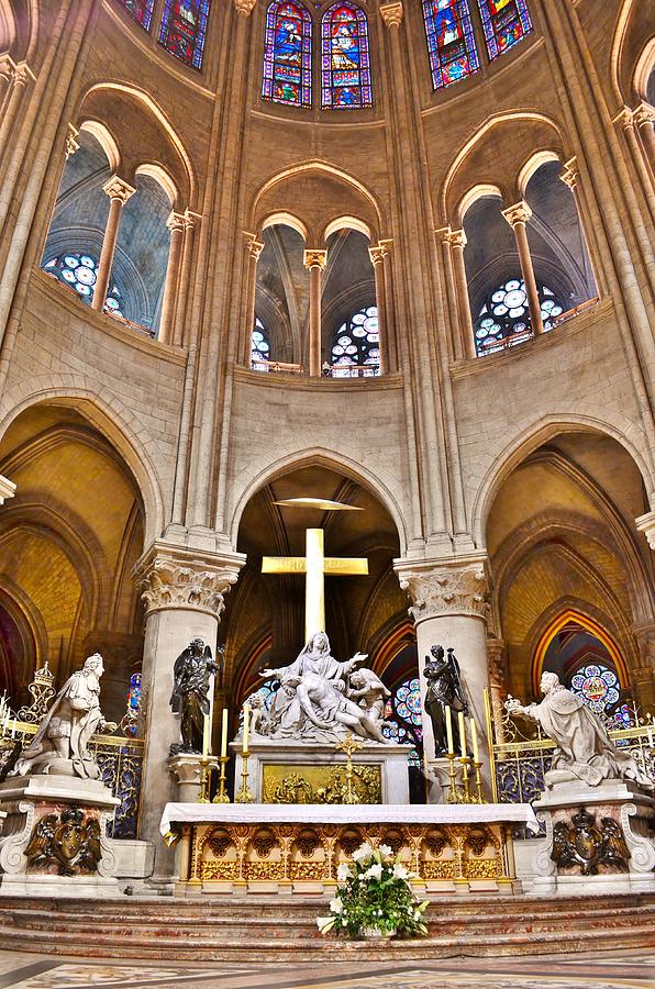 Notre Dame Photograph - High Alter Notre Dame Cathedral Paris France by Kim Bemis