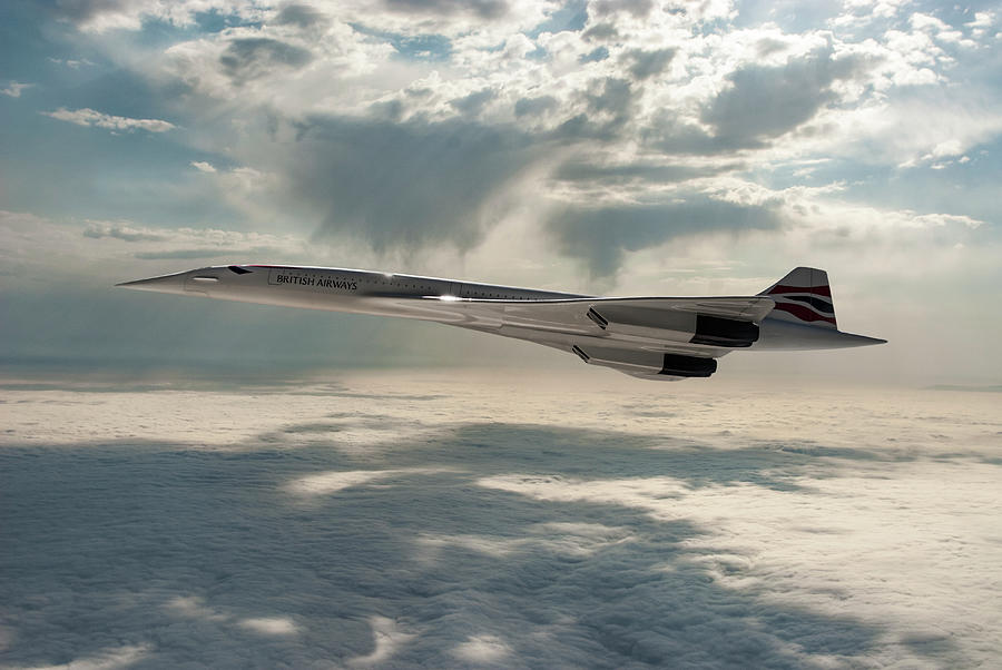 High Altitude Concorde SST Digital Art by Erik Simonsen