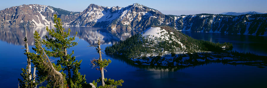 Crater Lake National Park Photograph - High Angle View Of A Lake, Crater Lake by Panoramic Images