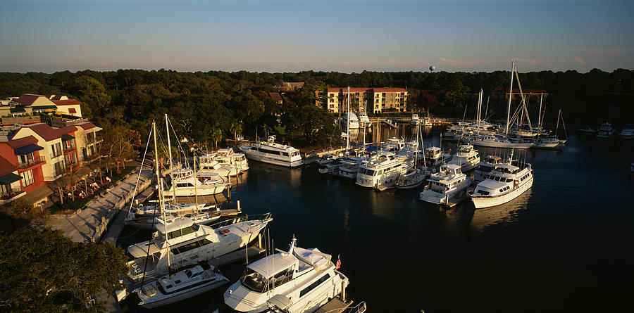Architecture Photograph - High Angle View Of Yachts Moored by Panoramic Images