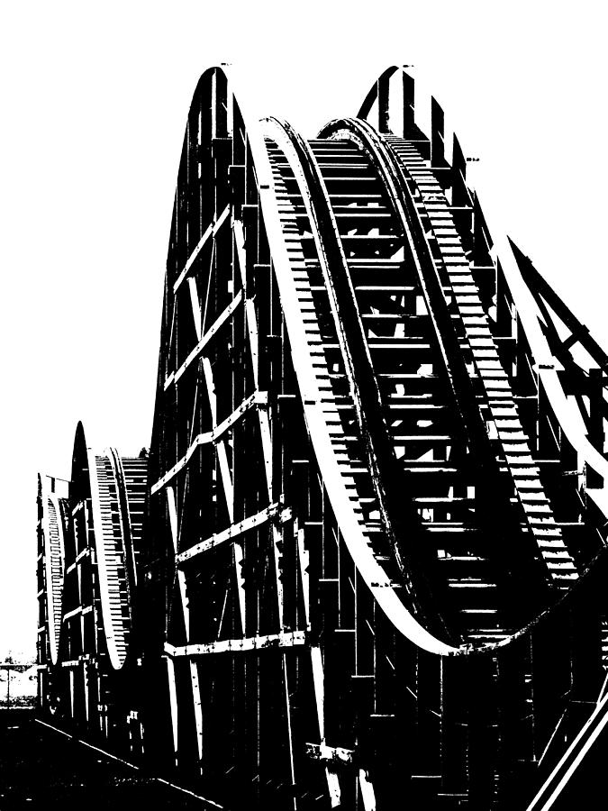 High Contrast Roller Coaster Photograph by David T Wilkinson