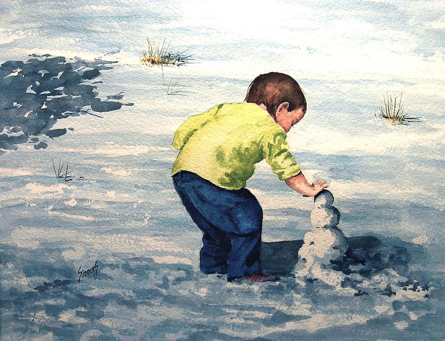High Country Snow Girl Painting by Sam Sidders