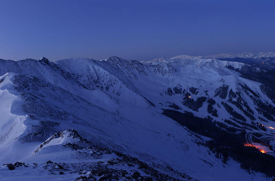 High Country Twilight Panorama - Triptych Center Photograph