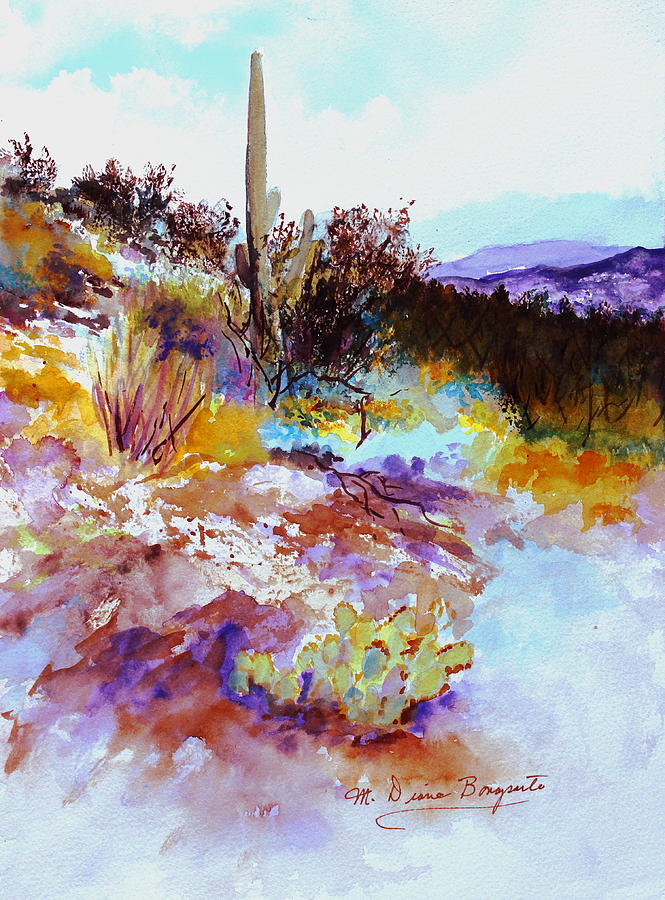 High Desert Scene Warm Painting by M Diane Bonaparte