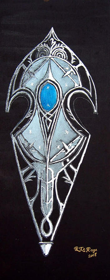 High Elven Warrior Shield  Painting by Richard Le Page