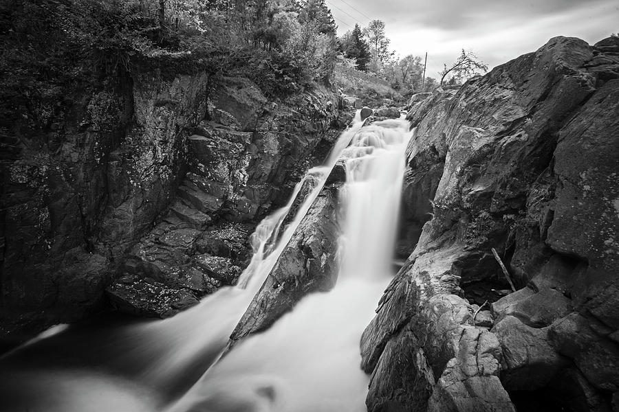 High Falls Gorge Wilmington NY New York First Waterfall Black and White Photograph by Toby McGuire