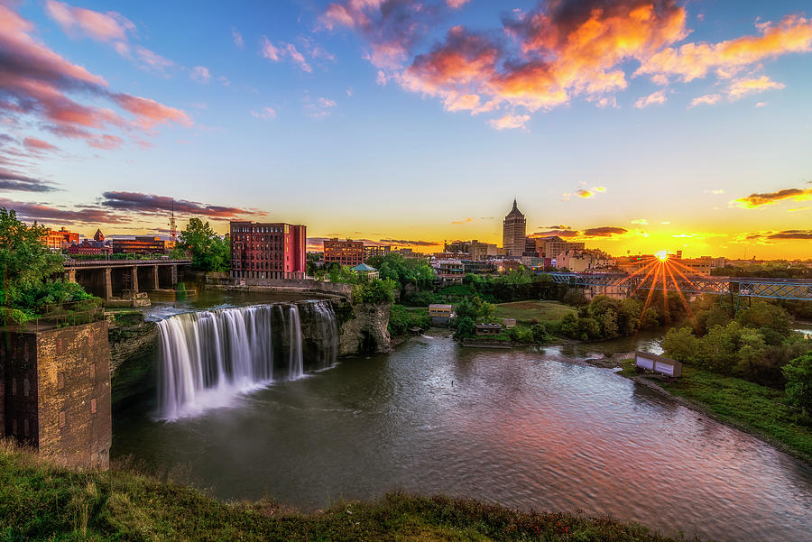 Landscape Photograph - High Falls Rochester NY by Mark Papke