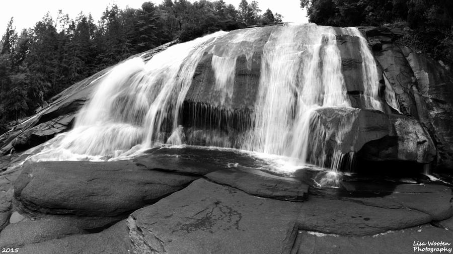 High Falls Waterfall Black and White Photograph by Lisa Wooten
