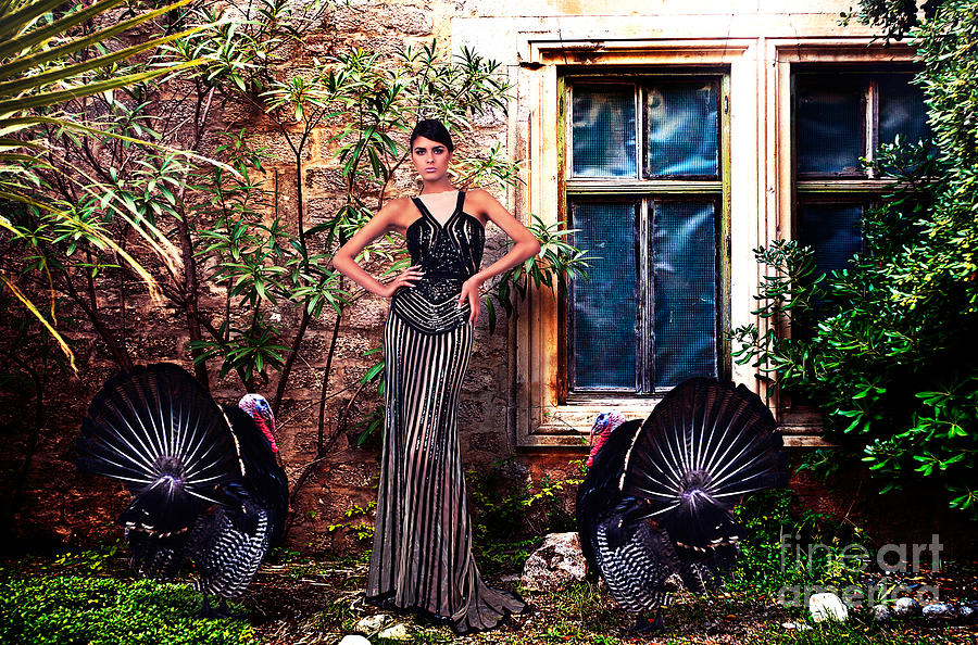 Nature Photograph - High Fashion Model With Turkey by Milan Karadzic
