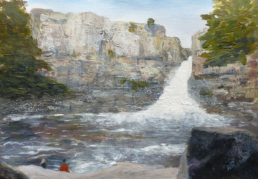High Force, River Tees, England Painting by Nigel Radcliffe