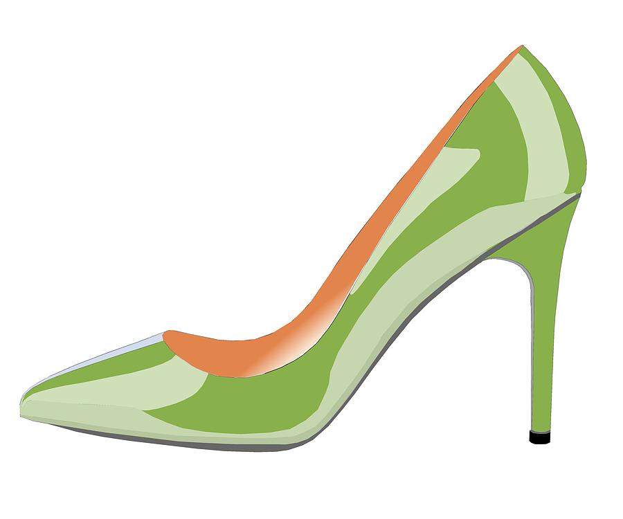 High Heel Shoe in Greenery Digital Art by David Smith - Fine Art America