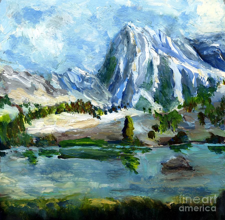 Tree Painting - High Lake First Snow by Randy Sprout