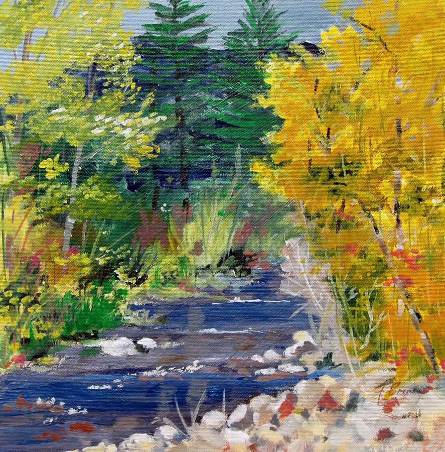High Mountain Creek  Painting by Adele Bower