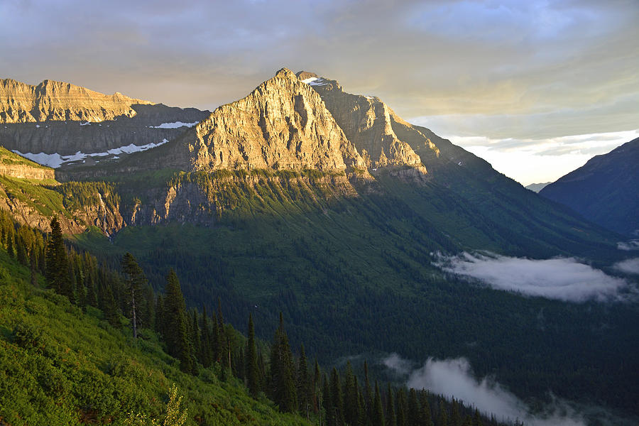 High Mountain Sunset in Glacier National Park Photograph by Bruce Gourley