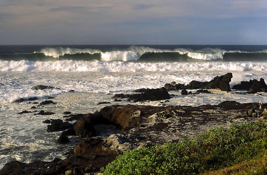 Spray Photograph - High Ocean Surf by Sally Weigand