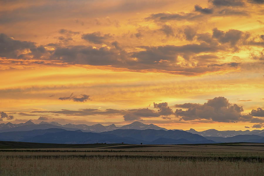 High Plains Meet The Rocky Mountains At Sunset Photograph
