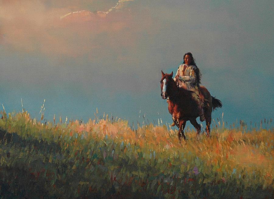 Horse Painting - High Plains Trail by Jim Clements