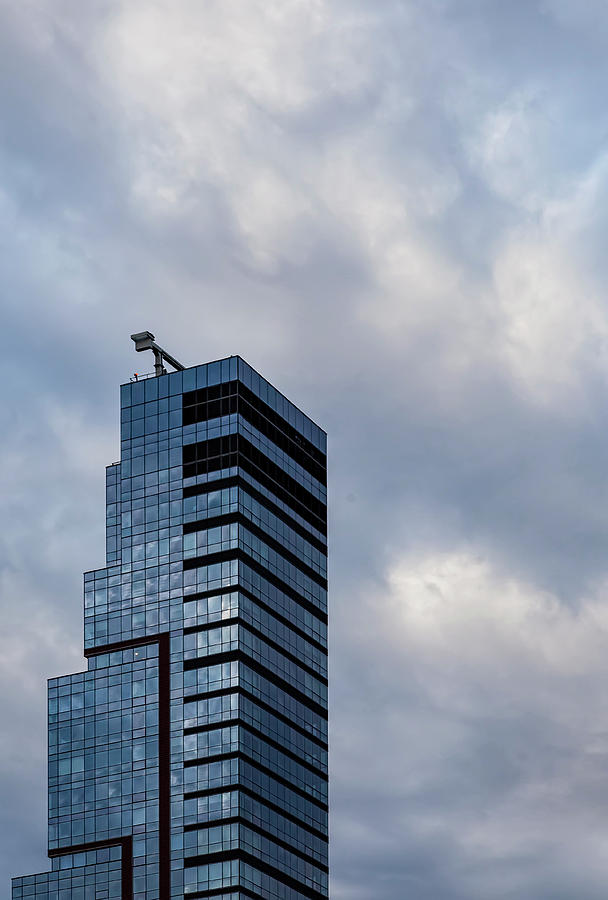 High Rise Glass Apartment Building and Clouds Photograph by Robert Ullmann