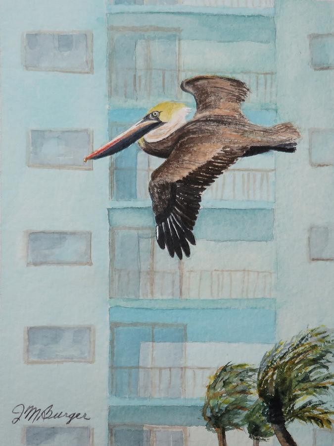 High Rise Pelican Painting by Joseph Burger