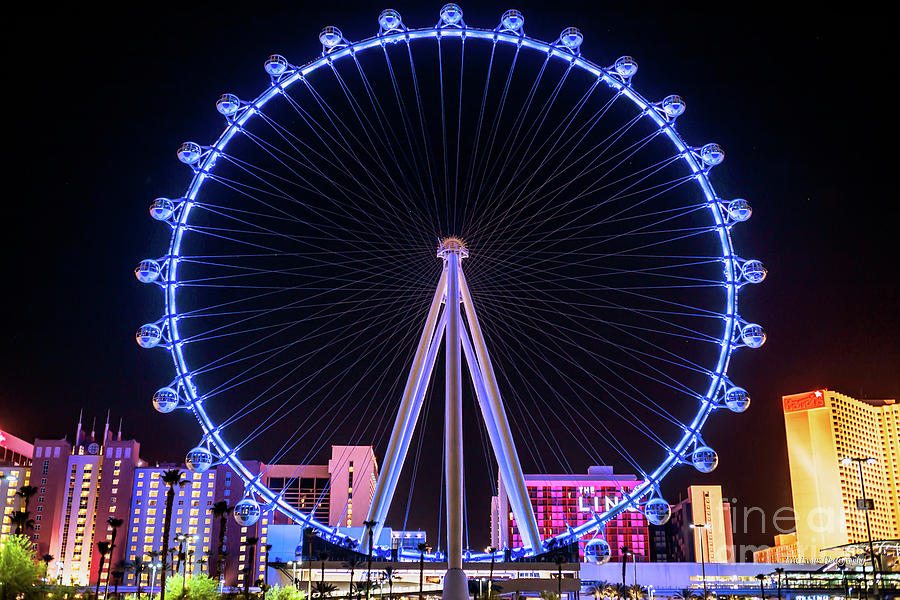 Las Vegas Photograph - High Roller With Blue Lights  by Aloha Art