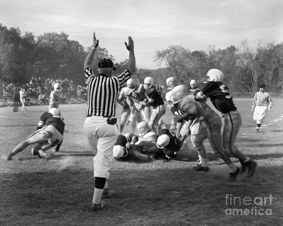High School Football Game, C.1960s Photograph by H. Armstrong Roberts/ClassicStock