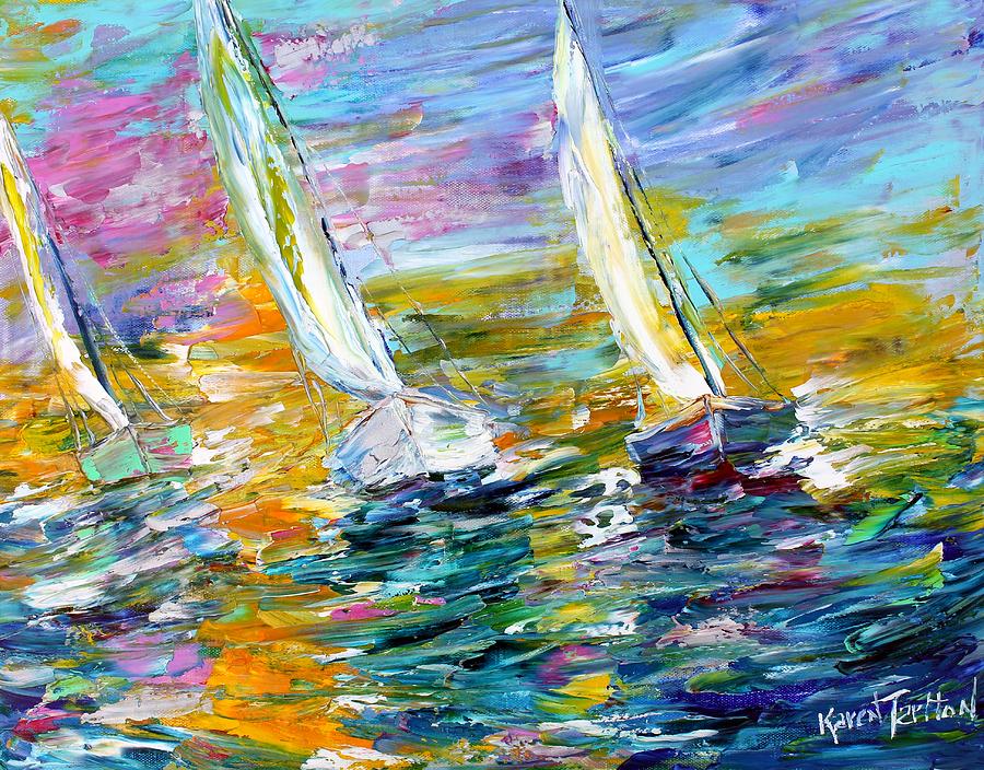 High Seas Sailing Painting by Karen Tarlton