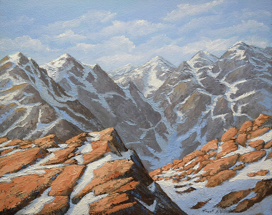 High Sierra In Winter Painting by Frank Wilson