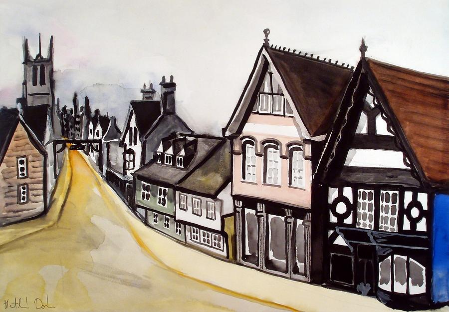 High Street of Stamford in England Painting by Dora Hathazi Mendes