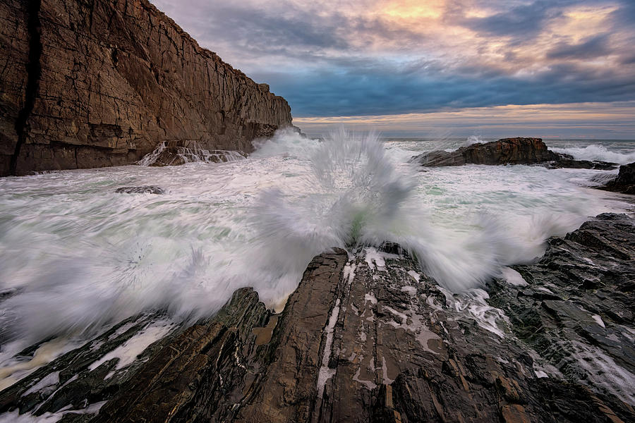 Landscape Photograph - High Tide at Bald Head Cliff by Rick Berk