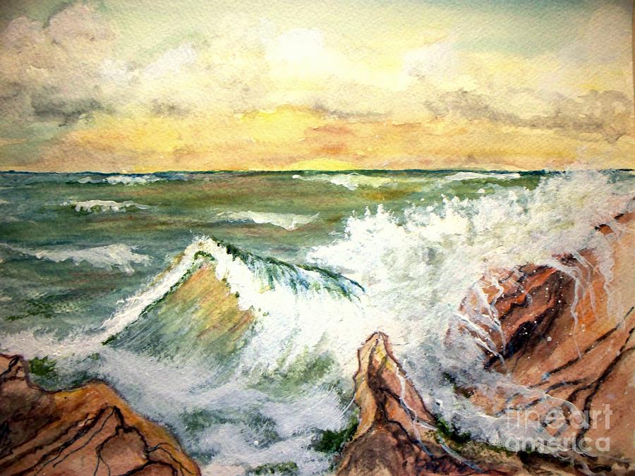 High Tide Painting by Carol Grimes