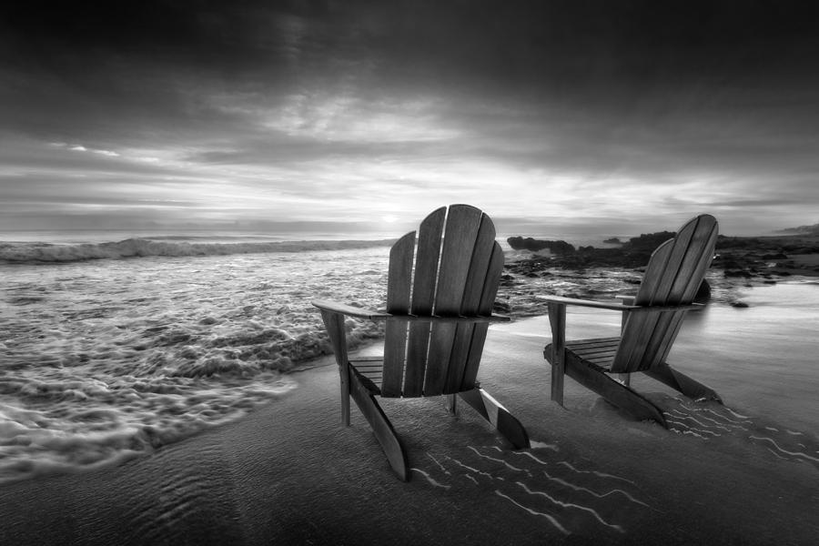 Juno Photograph - High Tide in Black and White by Debra and Dave Vanderlaan