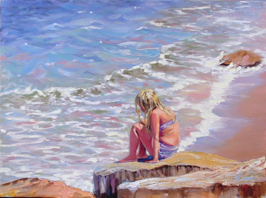 Seascape Painting - High Tide by Laura Lee Zanghetti