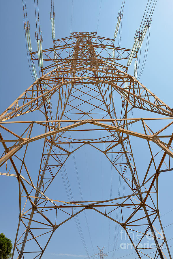 Pylon Photograph - High voltage pylon by George Atsametakis