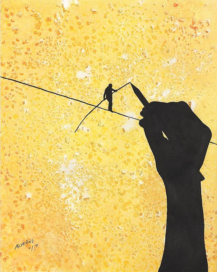 High Wire Artist Painting by Edwin Alverio