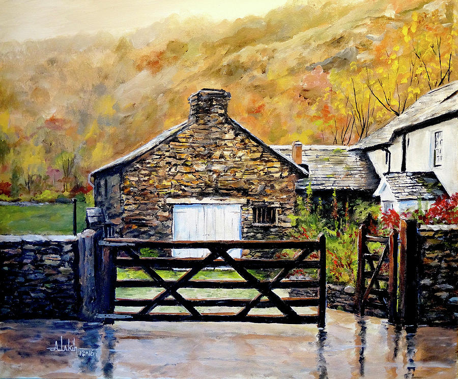 Fall Painting - High Yewdale Farm by Alan Lakin