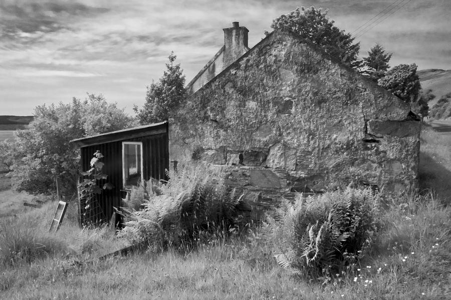 Black And White Photograph - Highland Cottage Kilchoan Ardnamurchan by John McKinlay