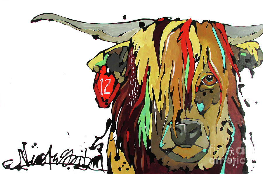 Highland Cow Painting by Nicole Gaitan